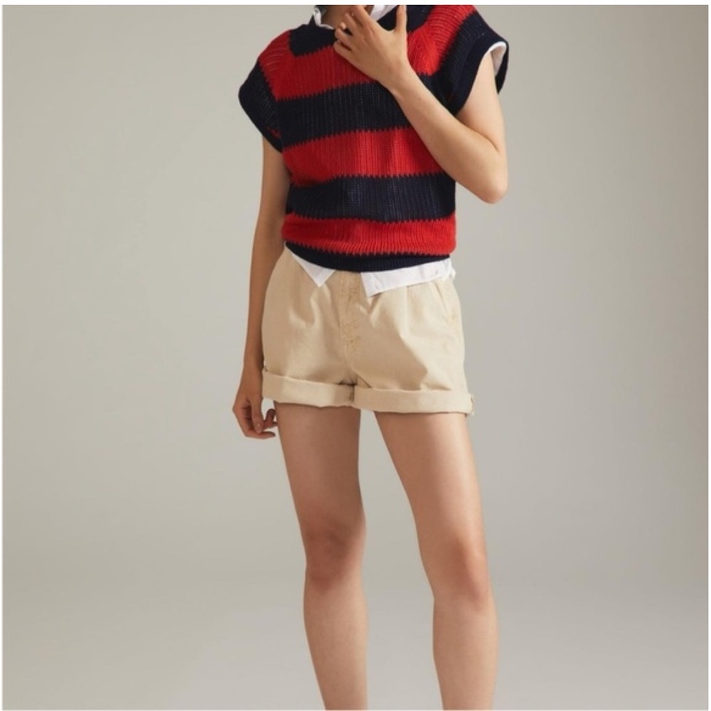 NWT Clare V. Red and blue knit top, M - Picture 3 of 12